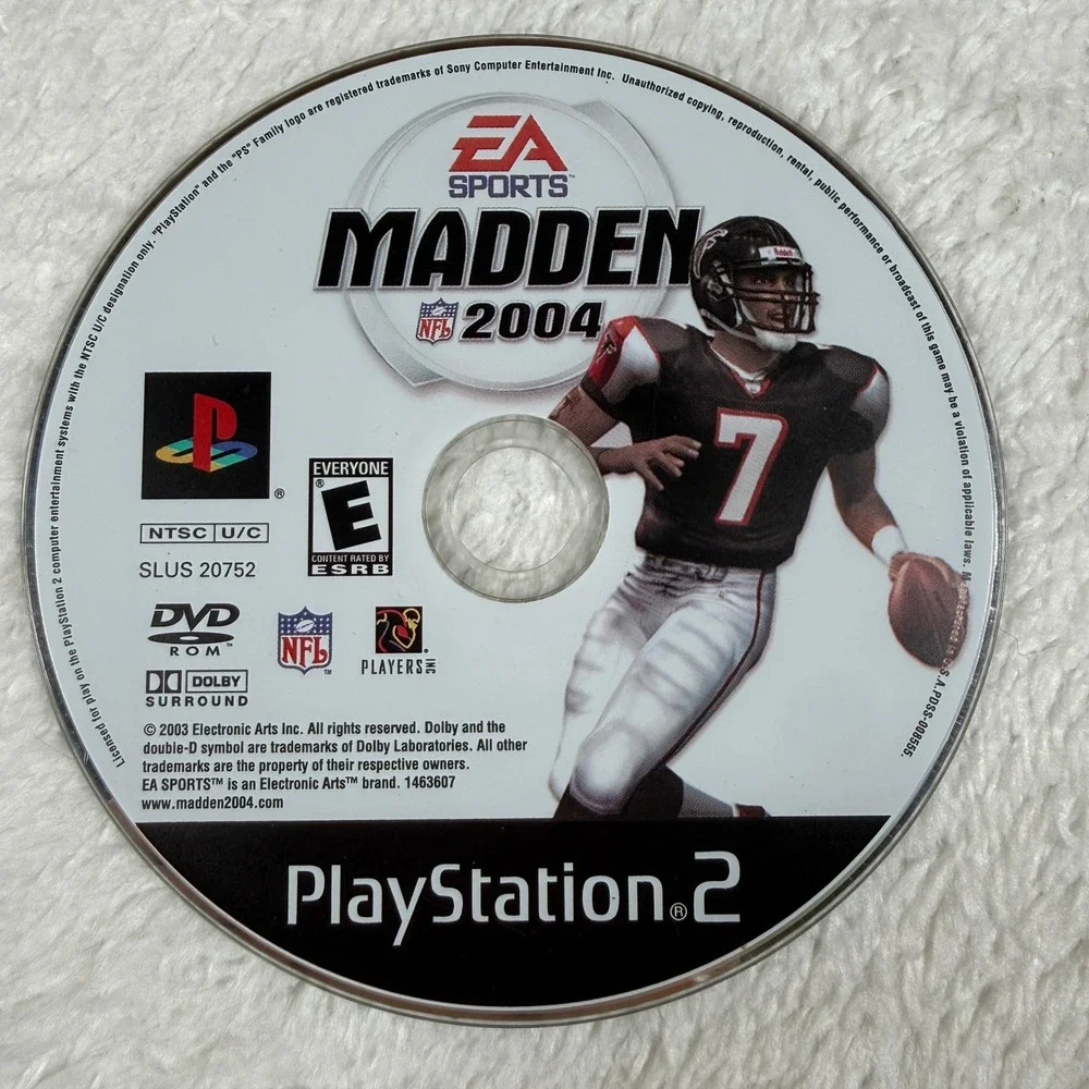 EA Sports Madden NFL 2004 PS2 Silver Michael Vick Atlanta Falcons Disc Only